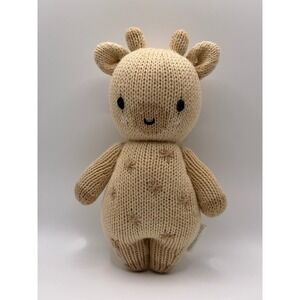 Cuddle + Kind Quinn the Giraffe Hand Knit Cotton Plush Toy Tan 7 Inch